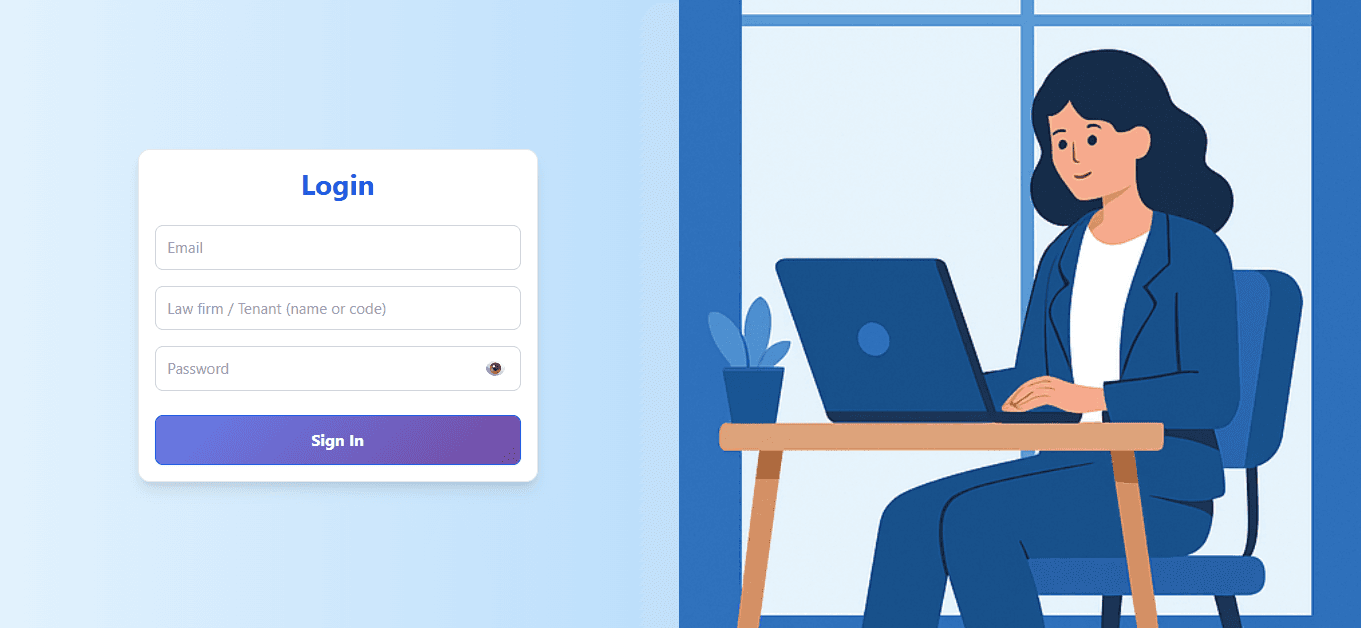 LexiFlow login screen
