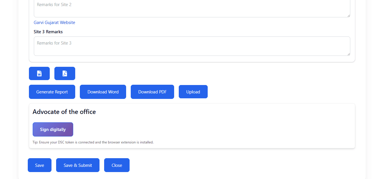 LexiFlow report generation and digital signing